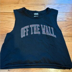 Vans Black Crop Top with Maroon Graphic